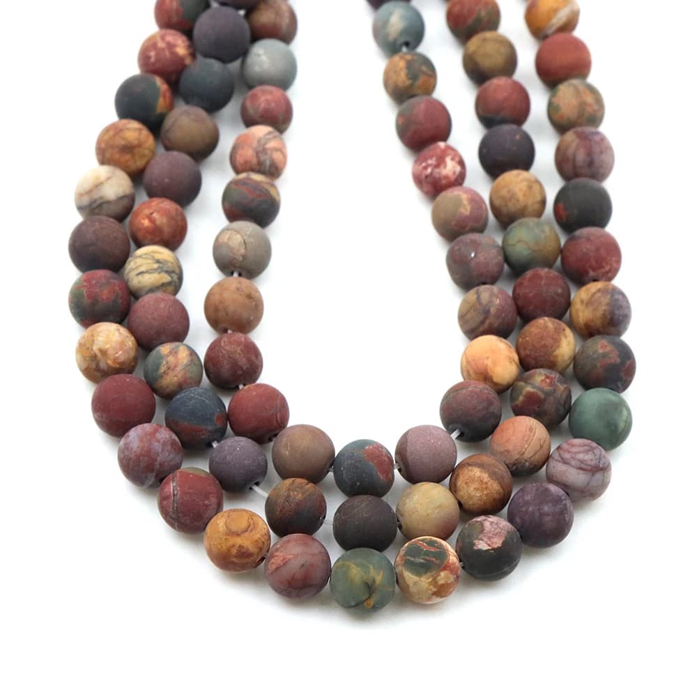 4-10mm Natural Stone Dull Red Turquoise Jasper Matte Onyx Loose Beads Jewelry Making DIY Bracelet Necklace Spacer Bead Wholesale
