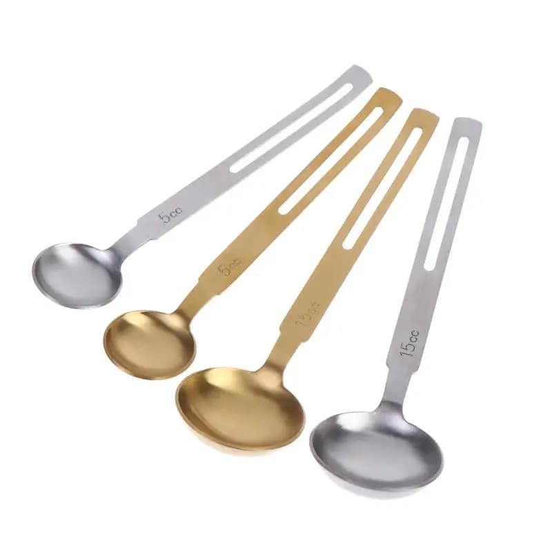 [MOA]304 Stainless Steel Coffee Scoops Rounded Head 5/15ML Measuring Spoons For Coffee Beans Salt Liquid Ingredients[MOA]