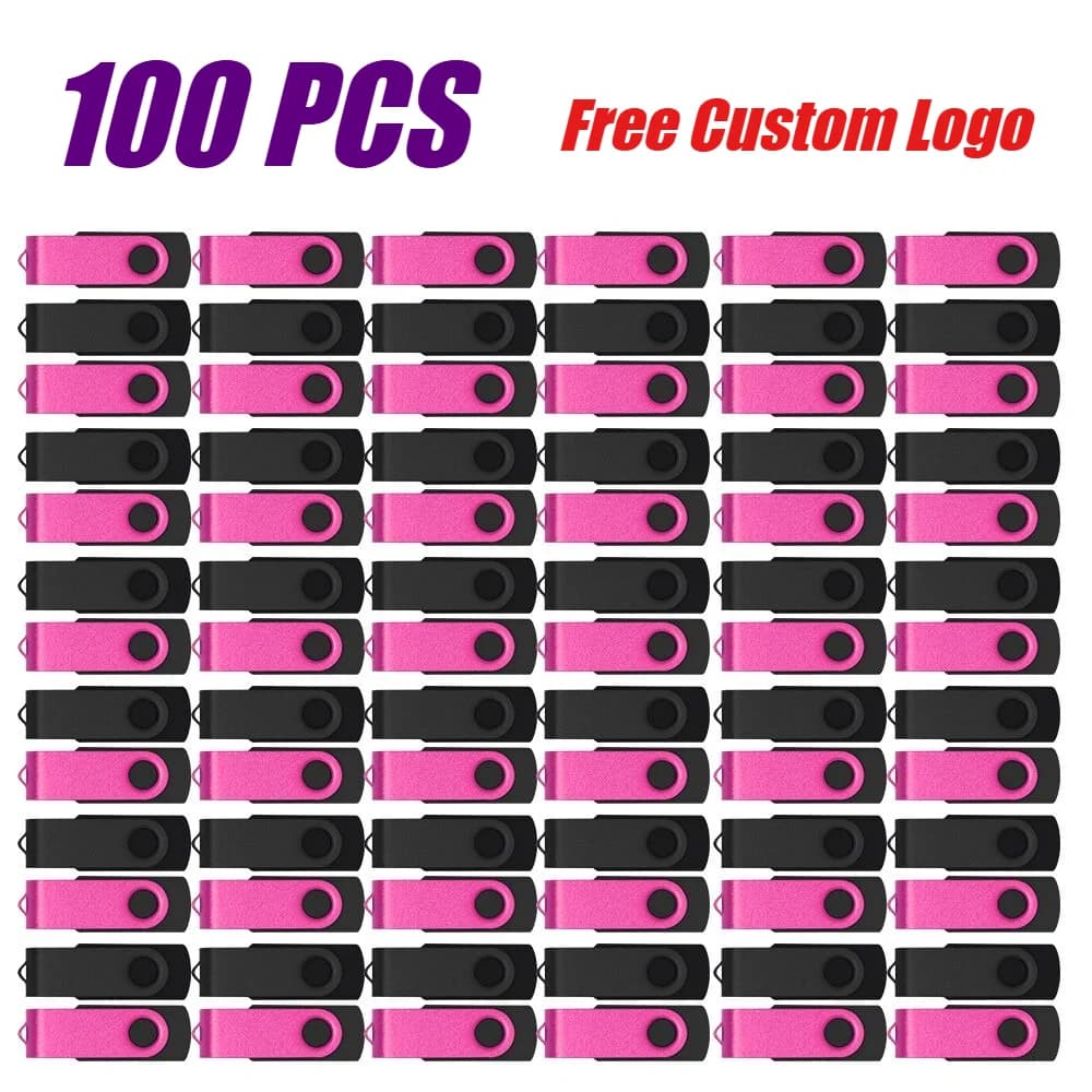 100 pz. Chiavetta USB 2.0 Girevole con Logo Personalizzato Gratuito, 64GB 32GB 16GB 8GB 4GB, Regalo di Nozze, Penna USB per Fotografia