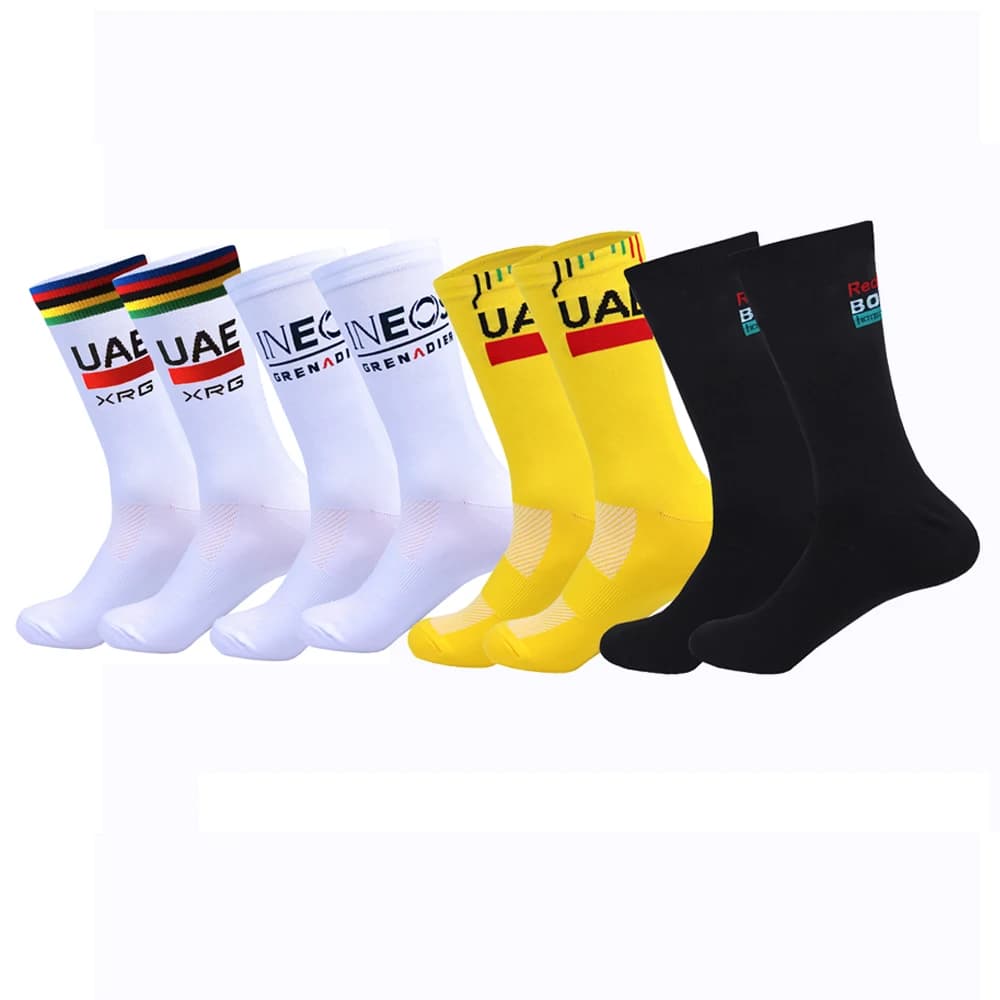 UAE white cycling socks INEOS TEAM lightweight MTB bike socks with broad mesh design Unisex Adult Compression Non-slip Running Socks
