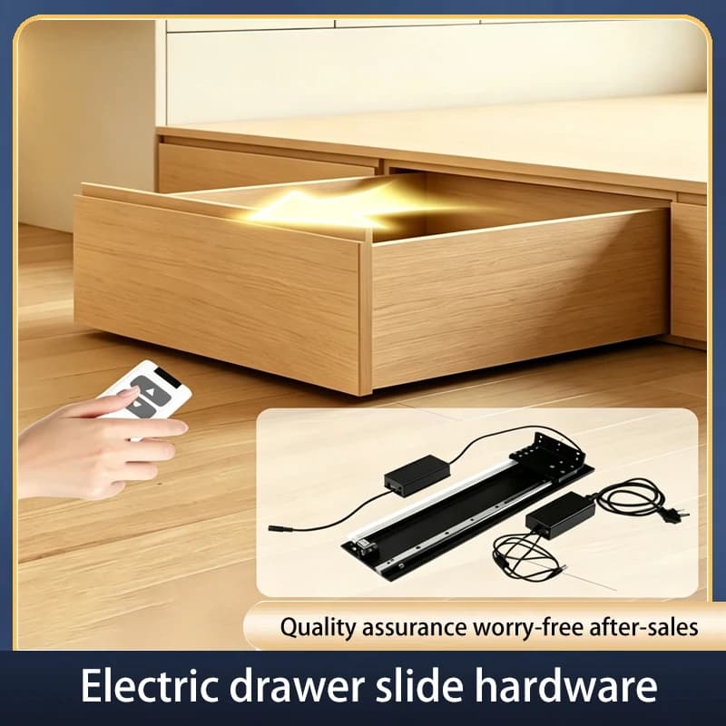 Intelligent Electric Heavy Duty Under Mount Telescopic Drawer Slide With Smart Remote Mi Home Compatible Quiet Anti Pinch
