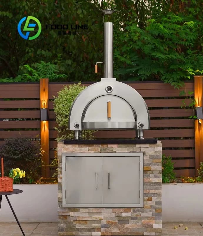 Forno per Pizza Moderno Premium a Gas e Carbone con Pietra Ceramica, Costruzione Portatile in Acciaio Inossidabile per Uso Domestico ad Alta Temperatura