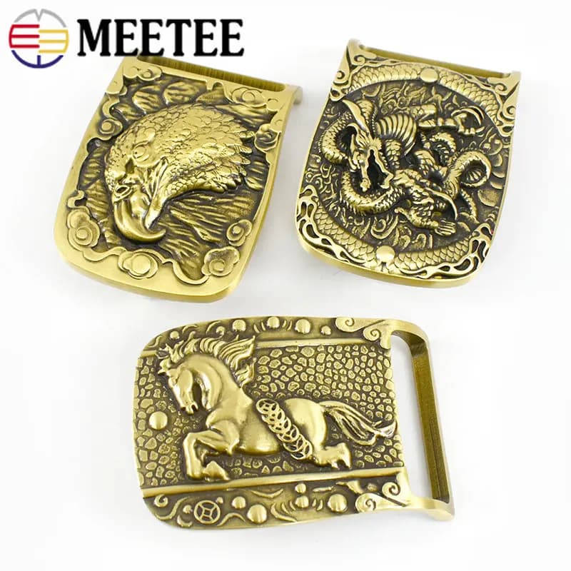1 pz Meetee ottone massiccio fibbia in metallo uomo donna cintura testa adatta per cinture 37-38mm fai da te in pelle artigianato Jeans accessori YK159