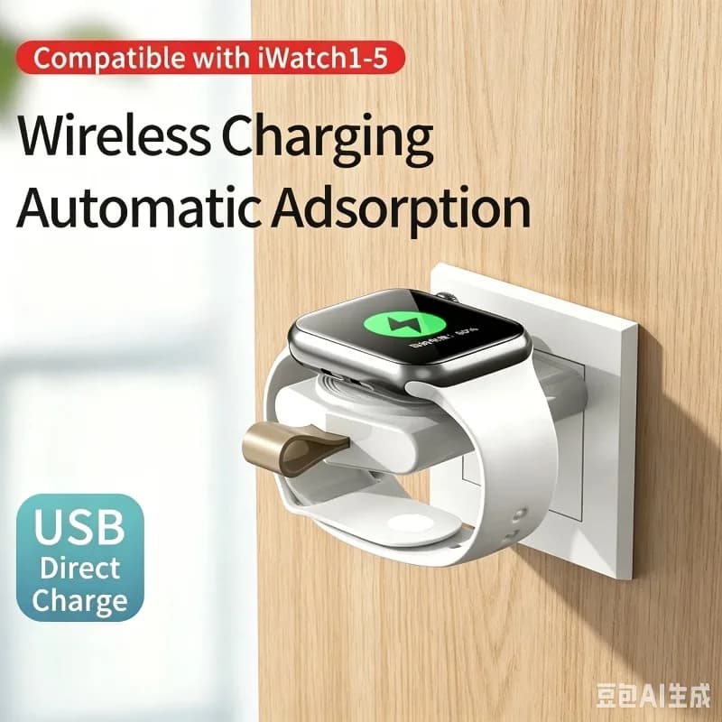 Portable Wireless Charger Watch Dock For Apple Watch 11 10 9 8 7 6 SE 4 Ultra Emergency USB A Watch Fast Charging Station