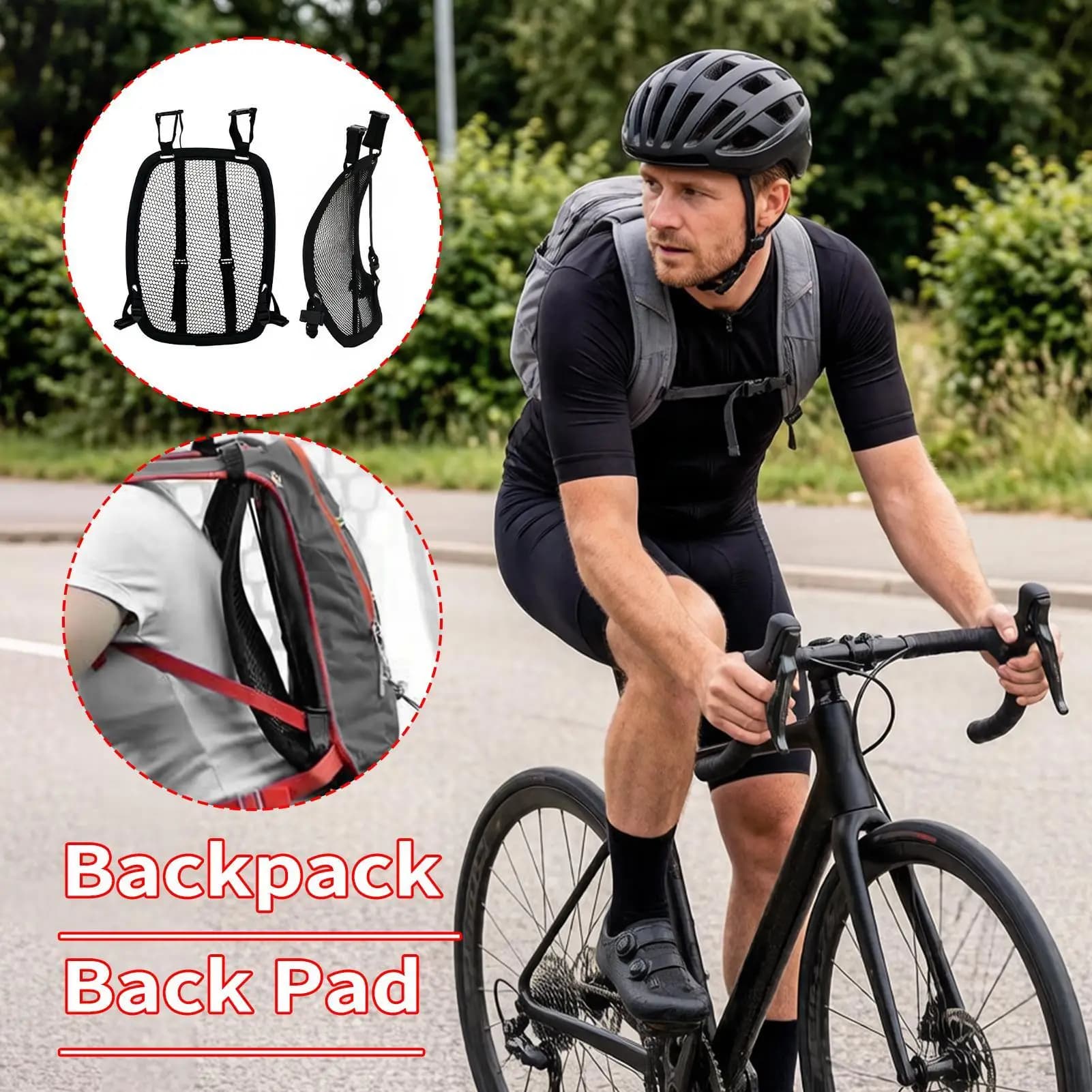 Backpack Spacer Frame Breathable Adjustable Mesh Universal Rucksack Airflow Spacer for Outdoor Commuting Cycling Backpacking