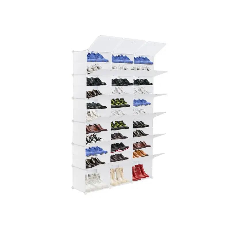 Organizer per scarpiera portatile da 72 paia a 12 livelli, supporto espandibile per armadietto di stoccaggio per tacchi, stivali, pantofole - Bianco