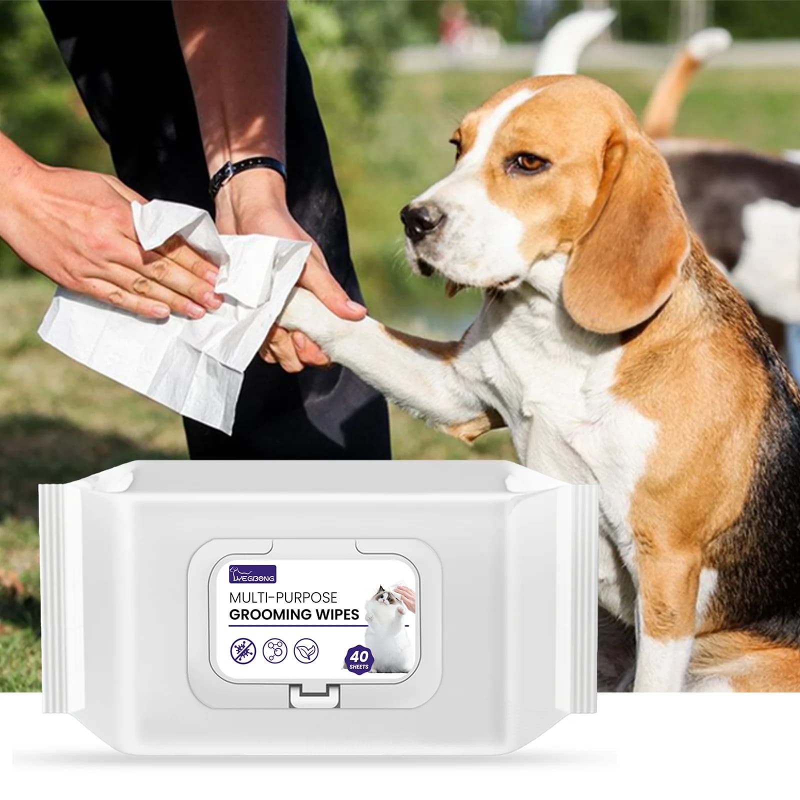 Salviette per la pulizia degli animali domestici Multiuso Facile da trasportare Ingredienti naturali Delicate Non irritanti Cani Gatti Deodoranti Pulizia Salviette per gli occhi