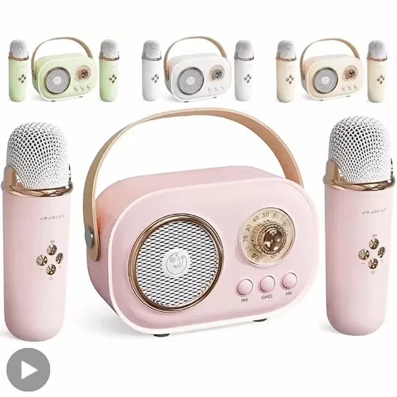 Karaoke Wireless Portable Bluetooth Speaker With Microphone Radio FM Machine Mini Music Sound Box Caixa De Som Small Mp3 Column