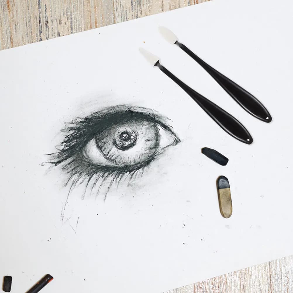 Set di 6 Spugne per Sfumatura e Miscelazione, Strumenti per Disegno, Cancellazione e Sfumatura, per Carboncino e Matite, per Artisti