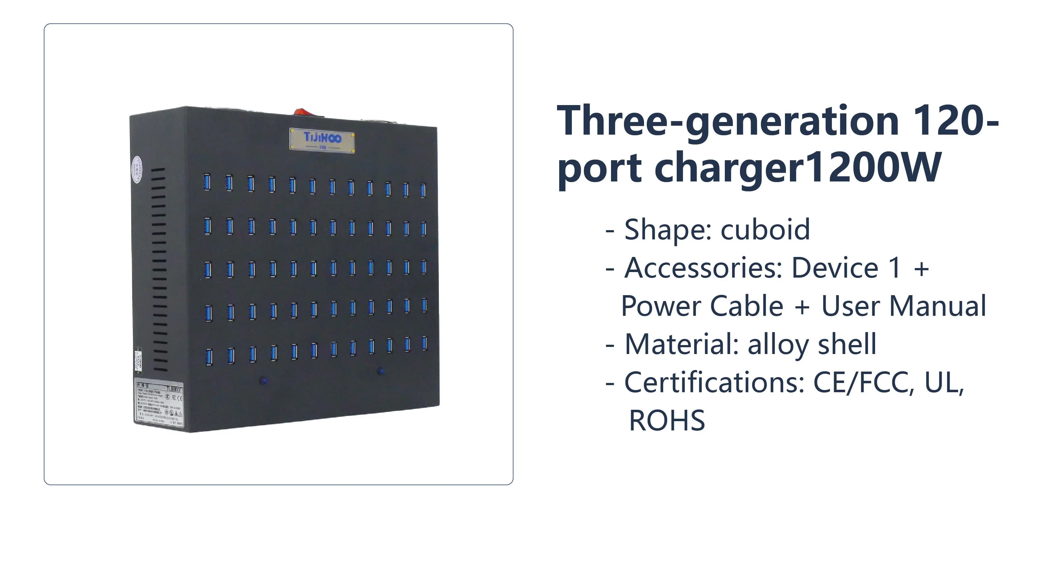 UH40-2 Alloy Housing USB 2.4 40-Port OTG Hub USB2.0 Output Data Charging CE FCC ROHS Certified Schools Hospitals