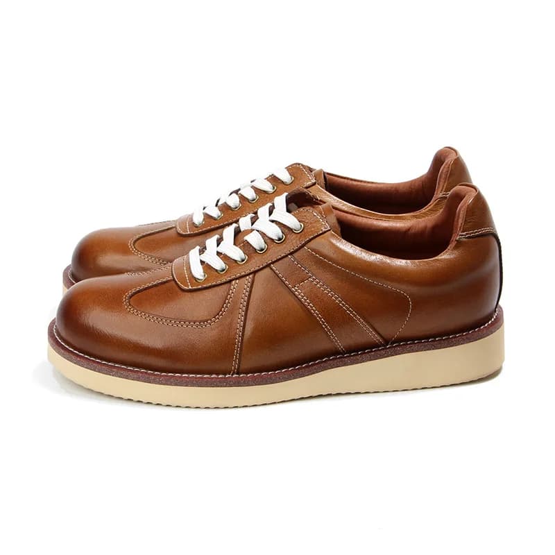 New Leisure Men's Sneakers Male Leisure Cow Genuine Leather Fashion Flats Vintage Lace Up Footwears Real Leather Handmade Shoes