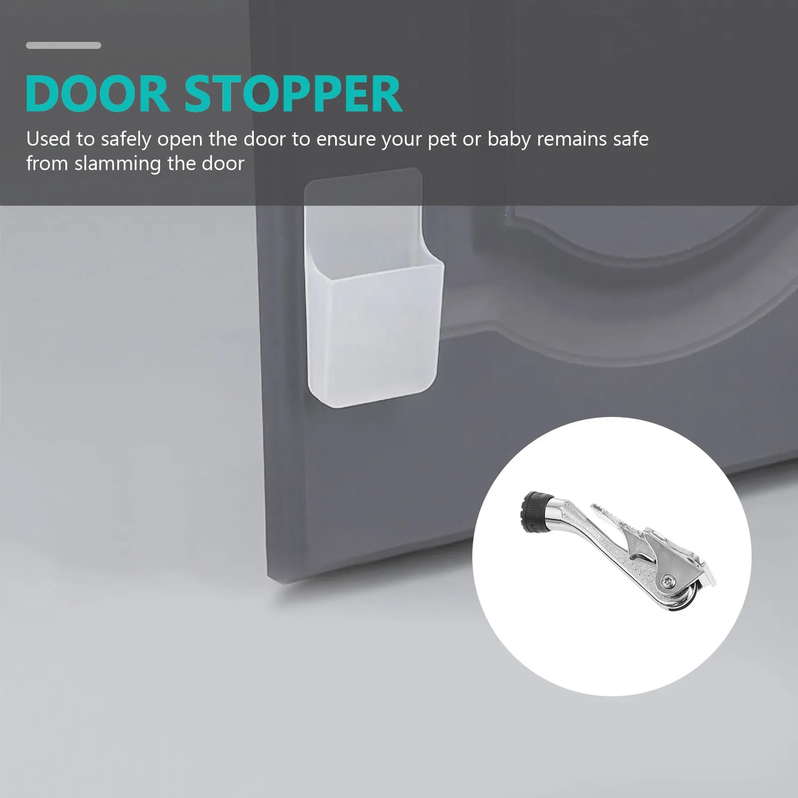 Easy Step Kickdown Door Stopper Zinc Alloy Spring Loaded Door Stop with Adjustable Knob Rubber Tip Silent Anti-Collision Sturdy