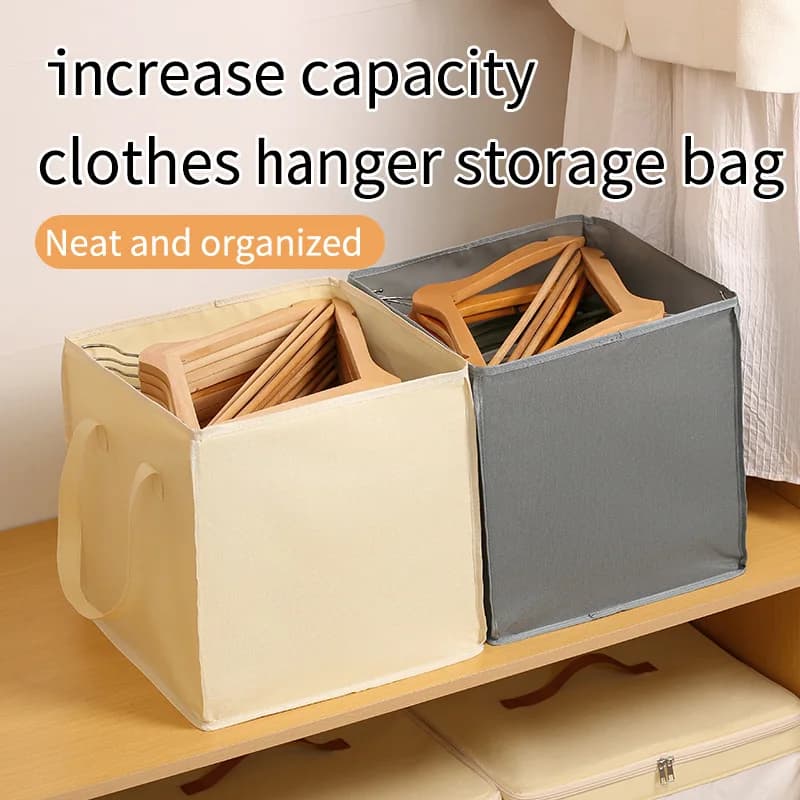 Large capacity clothes storage bag with hangers multi-purpose portable organizer for underwear sundries family use