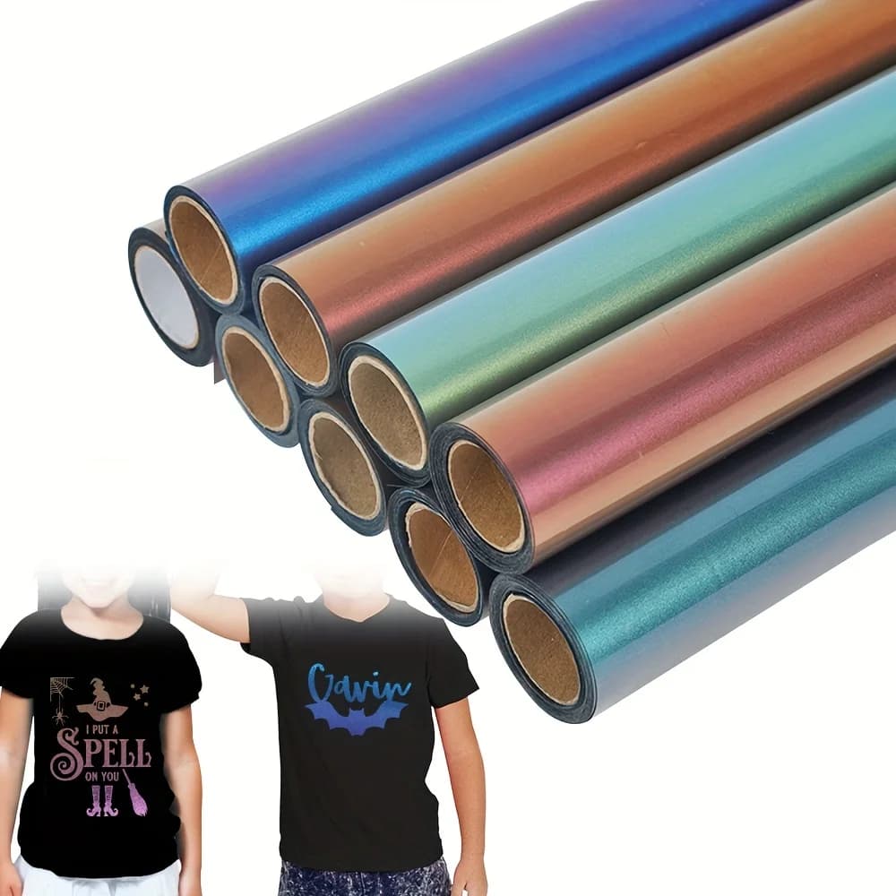 12" x 20 ft Chameleon PU HTV Vinyl, Heat Transfer Vinyl for T-Shirts, Iron-On Vinyl for All Cutter Machines, Permanent Vinyl