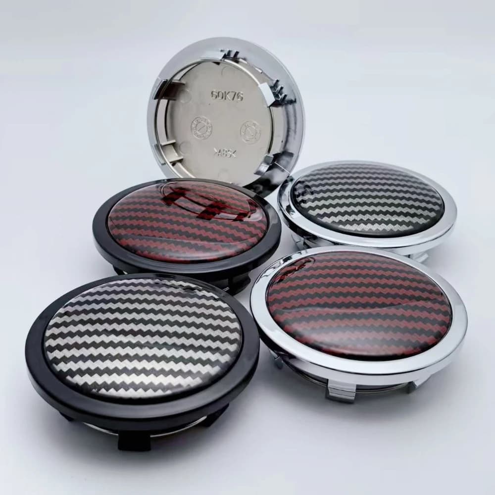 4pcs 76MM 60MM No Logo Epoxy Resin Emblem Car Wheel Center Caps Carbon Fiber Badge Rim Hub Cap Hubcaps Cover Replace Accessories