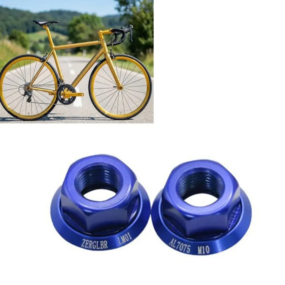 2 Pezzi Dadi per Mozzo Bici M10*P1.0 in Lega di Alluminio 7075, 2 Colori, Dadi Leggeri per Mozzo Bicicletta
