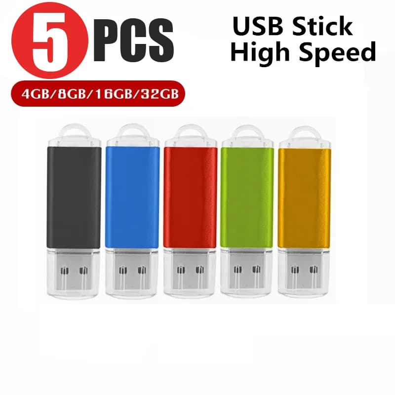 5 Pz/lotto Nuovo Usb Fash Drive 64GB 32GB 16GB 8GB 4GB 1GB Pen Drive фuziusci Flash Drive Impermeabile U-Disk Memoria Cel Usb Stick regalo