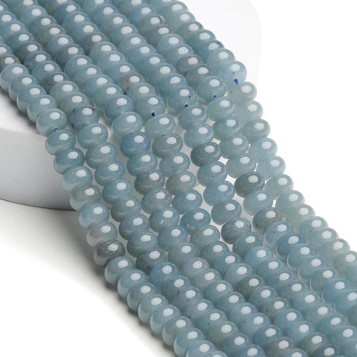 5x8mm Rondelle Natural Stone Blue Grey Jade Beads Abacus Spacer Beads for Jewelry Making Diy Bracelets Earrings Accessories 15''