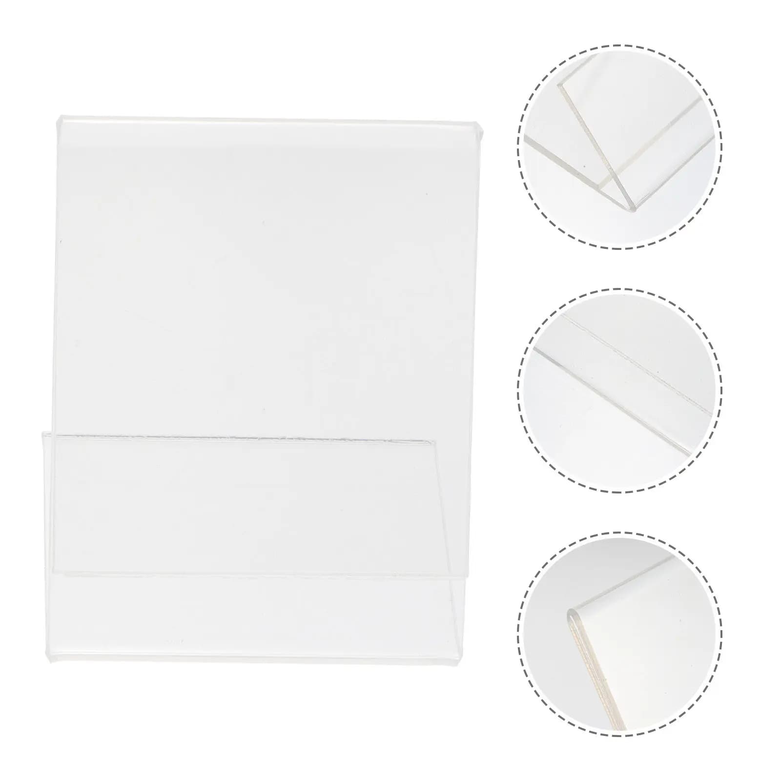 2 Pezzi Porta Cartellini in Plastica a L, Espositore Trasparente per Etichette e Listini Prezzi, per Ristoranti, Negozi, Banconi e Codici QR