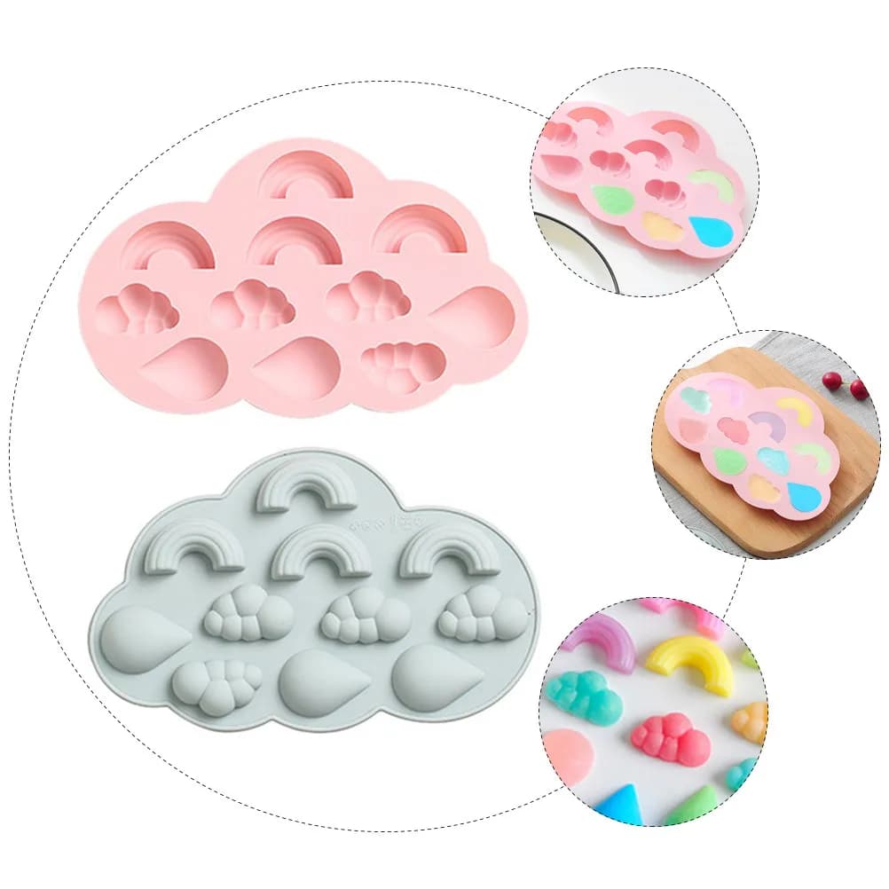 Set di 2 Stampi in Silicone per Dolci, Ecologici e Flessibili, per Torte, Cioccolato, Cubetti di Ghiaccio, Biscotti, Gelatine e Caramelle, Adatti per Microonde e Forno