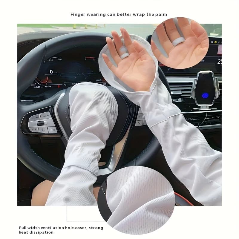 Maniche estive da donna, protezione UV, per ciclismo all'aperto, maniche traspiranti a ferro di cavallo, protezione per le braccia, protezione solare