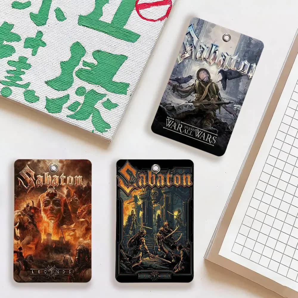 Porta carte Band S-Sabaton Legends per viaggi quotidiani, carte dell'autobus, protezione per carte di accesso, adatto per l'uso quotidiano.