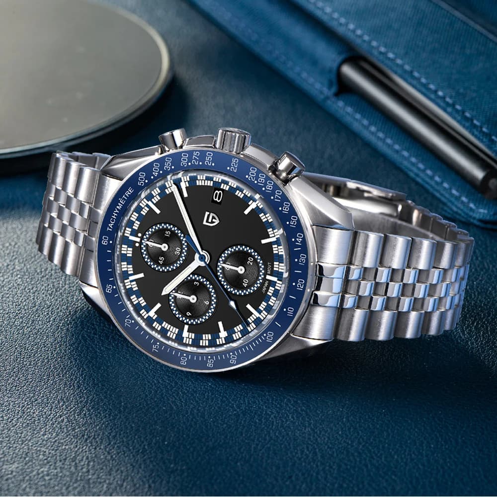 PAGANI DESIGN 2025 Nuovi orologi da uomo Orologio al quarzo per uomo Cronografo di lusso Orologi AR Specchio zaffiro Orologio impermeabile luminoso