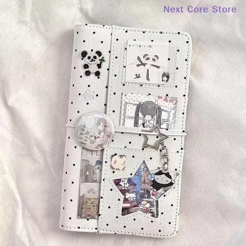 [NC]A6 Polka Dot Cloth Binder Notebook 6-Hole Loose Leaf Portable DIY Scrapbook Journal Multi Pocket Photo Album Planner Gift
