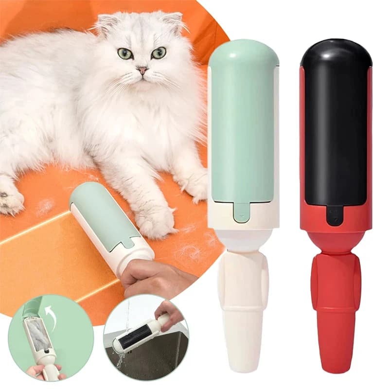 Rullo Adesivo Elettrostatico Multiuso per Rimozione Peli di Animali Domestici, Spazzola Autopulente per Vestiti, Gatti e Cani