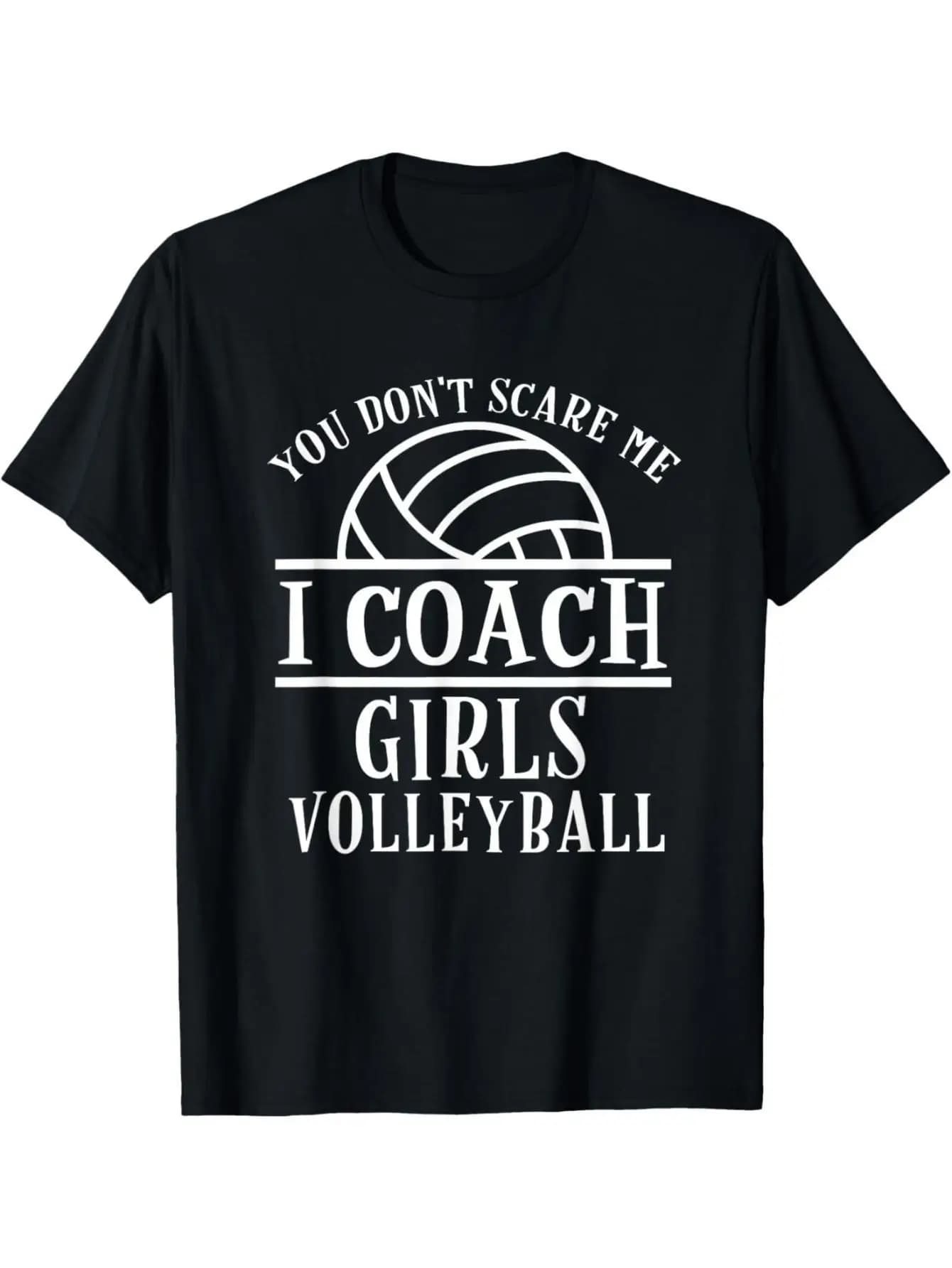 Divertente allenatore di pallavolo I Coach Ragazze Allenatore di pallavolo T-shirt da uomo in cotone con stampe classiche con girocollo duraturo