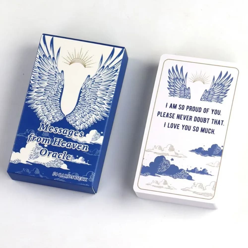 Messaggi From Heaven Oracle Cards - 54 pezzi di carte 10,3 * 6 cm con guida dai tuoi cari incrociati per le letture generali