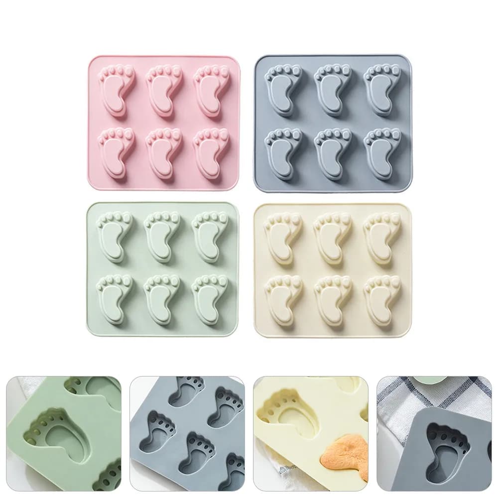 Stampo in Silicone a Forma di Impronta per Cioccolato, 4 Pezzi, Stampo Creativo per Fondente e Torte, Stampo per Ghiaccio per Uso Domestico, Lunga Durata