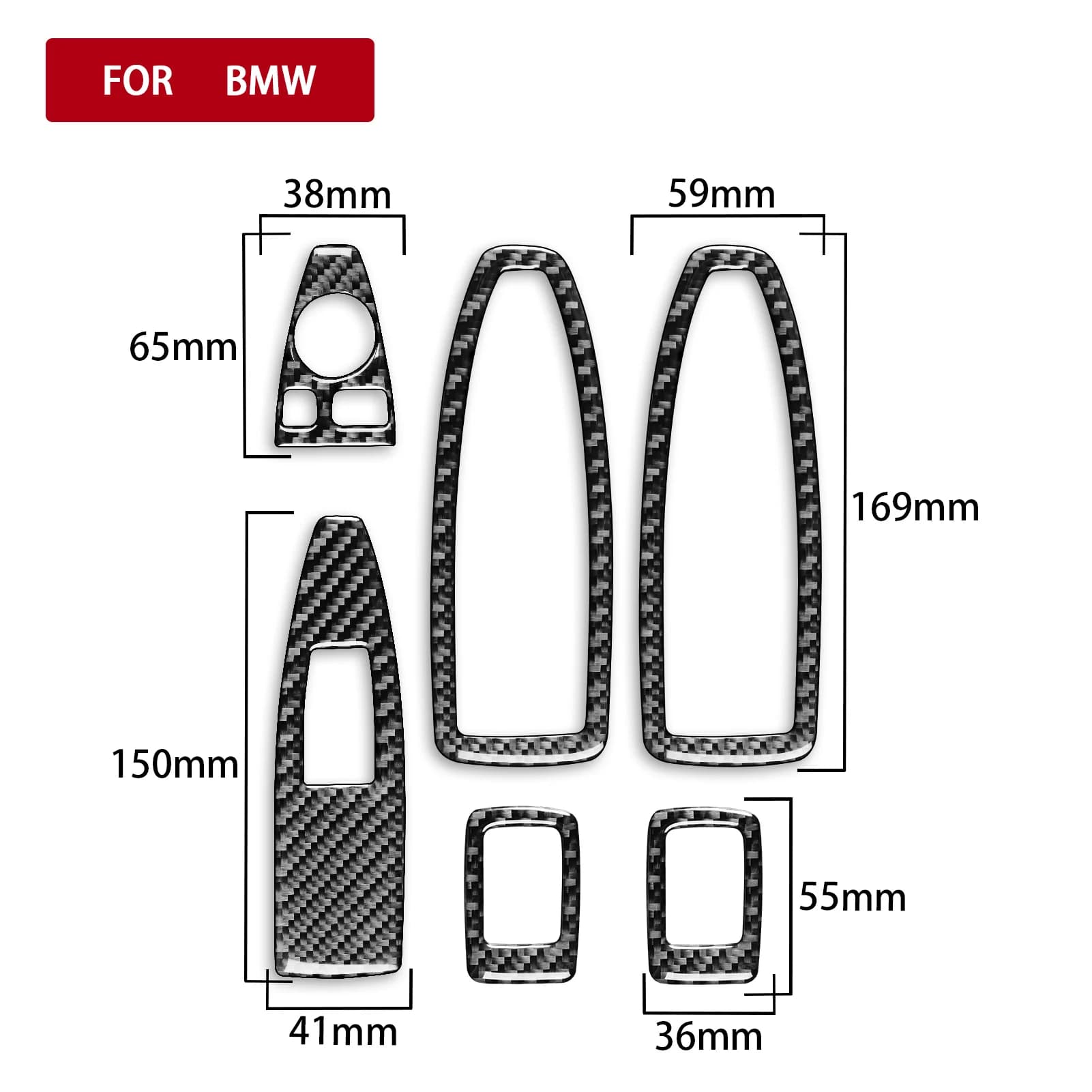 Per BMW X1 F48 2016-2021 X2 F39 2018-2021 Finestra in fibra di carbonio Interruttore di sollevamento Pulsante Pannello di controllo Copertura Accessori auto Adesivo