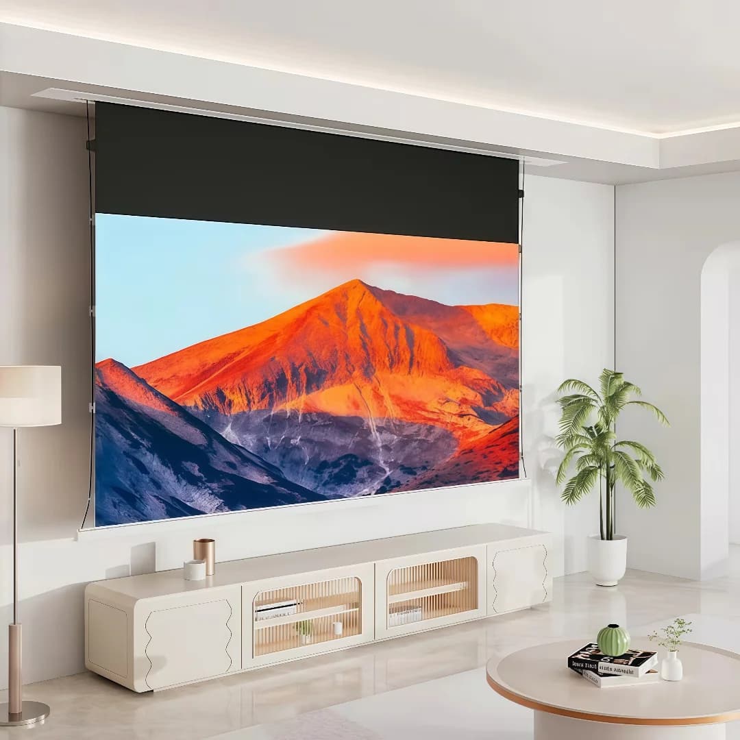Schermo per Proiettore Motorizzato MIVISION 8K a Lunga Gittata Fresnel ALR con Riduzione della Luce Ambientale, Nascosto a Soffitto, con Trigger USB