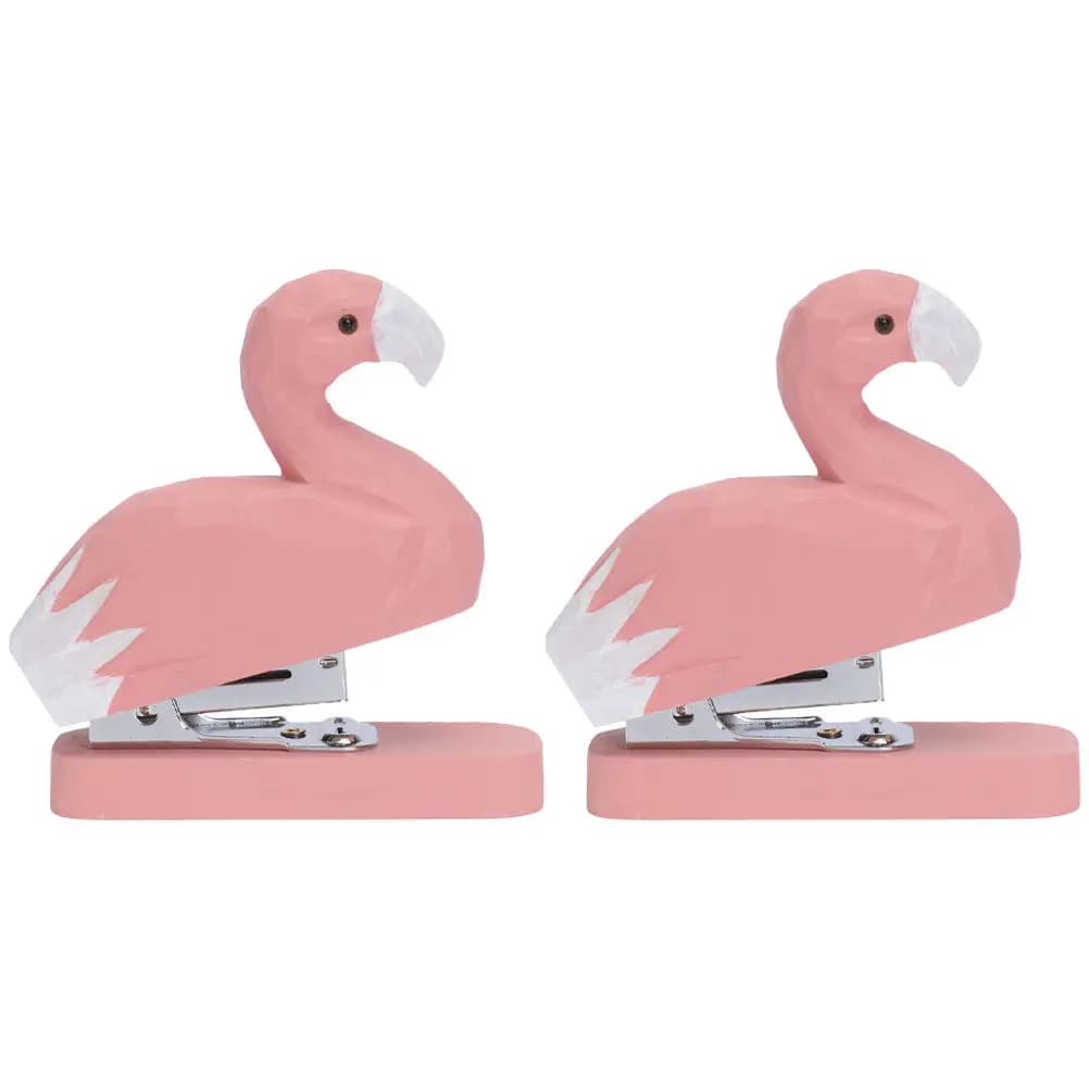 2Pcs Wooden Animal Stapler Mini Office Staplers Desktop Set Cute Cartoon Small Stapler for School Classroom Supplies Accessories