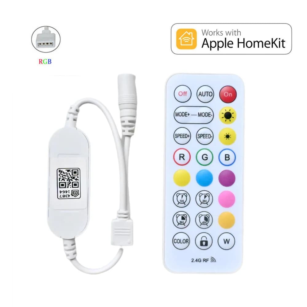 Homekit WiFi Smart RGB LED Controller Dimmerabile 2.4G RF Telecomando Siri Controllo vocale per DC 5V 12V 24V Luce di striscia Dimmerabile