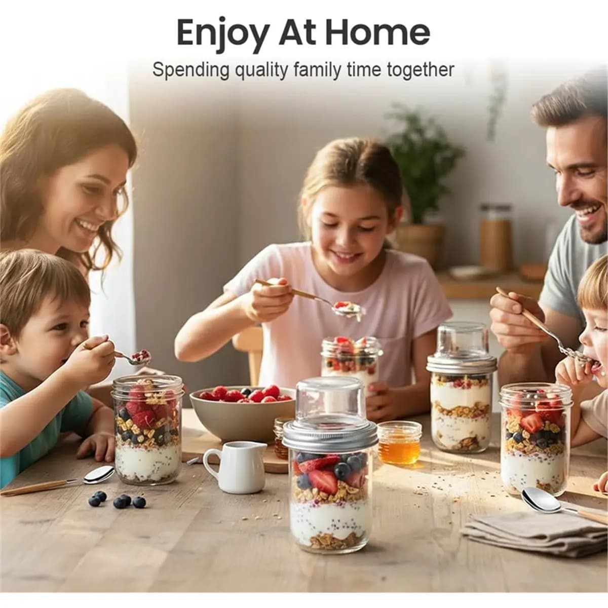 Contenitori ABSF per Overnight Oats con Coperchi, Contenitori in Vetro a Doppio Strato per la Preparazione dei Pasti con Separazione di Cibi Secchi e Umidi per Overnight Oats, Insalata