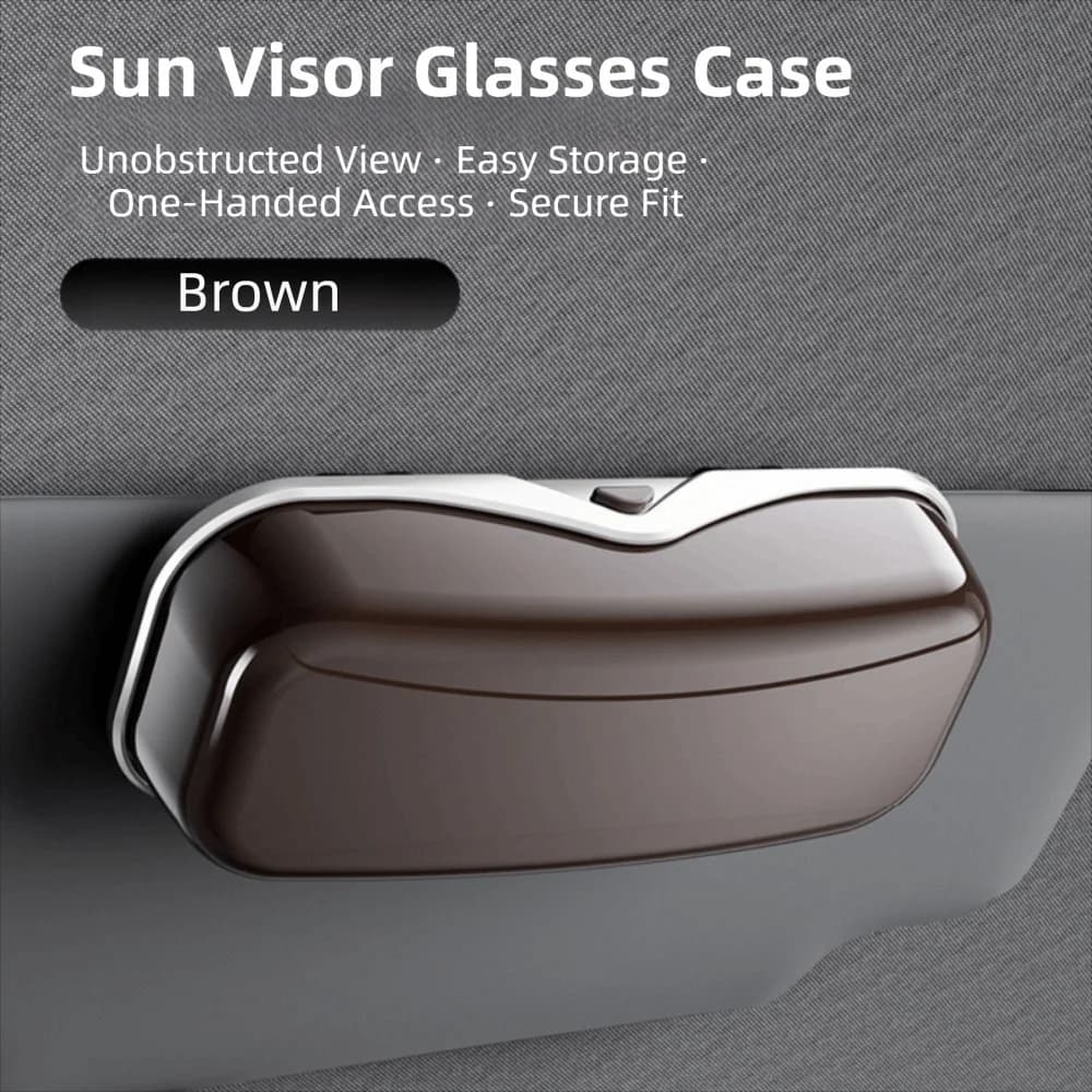 Premium Car Visor Glasses Case Flocking Inner ABS Auto Sunglasses Organizer Storage Anti-Scratch Eyeglasses Protection Box