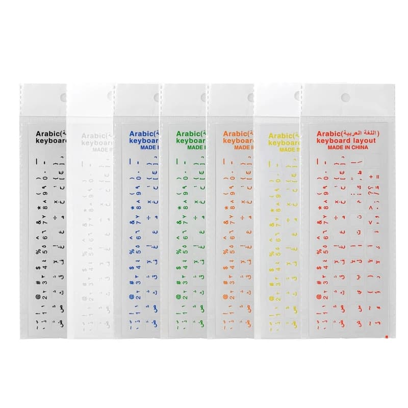 Adesivi per tastiera araba lettere adesive per tastiera in PVC opaco trasparenti per tastiera Desktop per Notebook per Computer portatile per PC