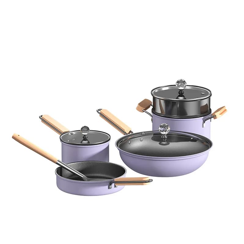 Set of 6-piece non-stick pans, essential elements for healthy cooking, for family breakfast, with induction base, pancake, frittata, steaks