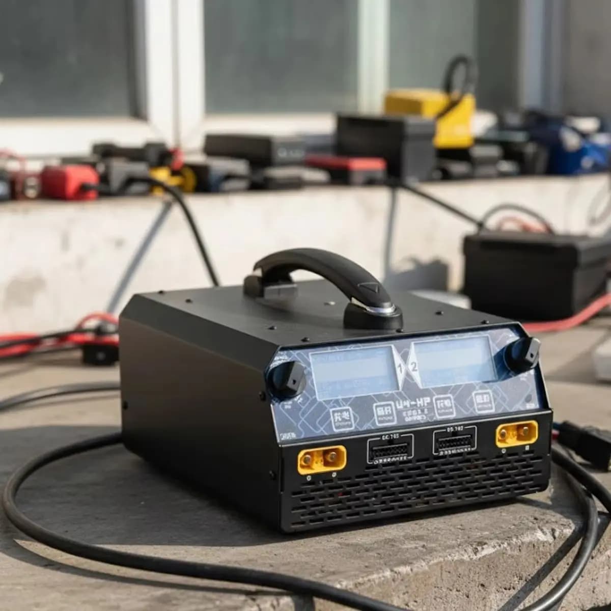 Caricabatterie Intelligente EV-PEAK U4-HP 2500W 50A a Doppia Porta ad Alta Potenza per Batterie LiPo 6S-14S per Droni Agricoli