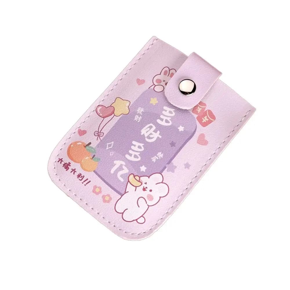 Portafoglio Mini Laminato a Scomparsa con Blocco RFID, Porta Carte di Credito Estraibile in Pelle PU, 5 Scomparti per Carte, Borsellino in Pelle PU