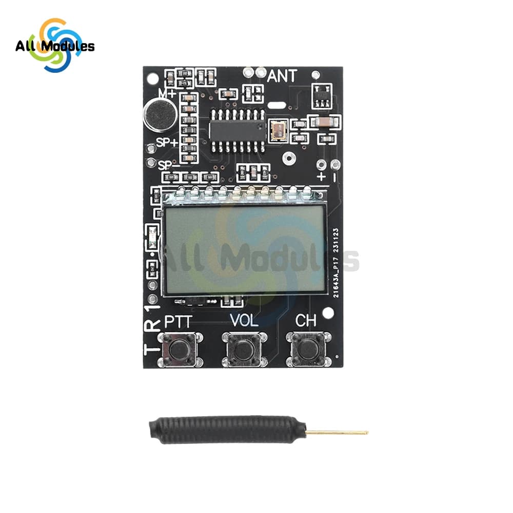 FM Walkie Talkie Circuito Ricetrasmettitore Modulo All-in-One Trasmettitore FM Modulo ricevitore 7 Frequenza 27-480 MHz DC3.3-6V