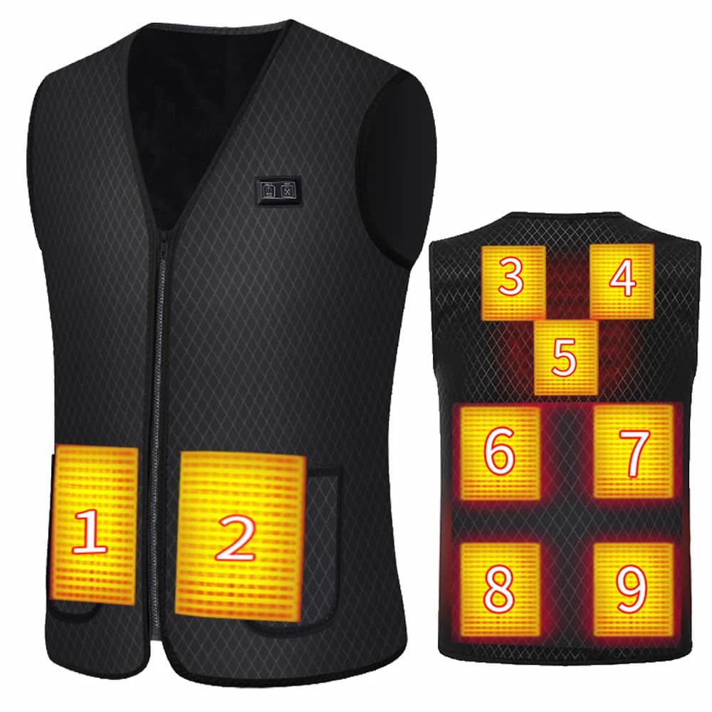 Gilet riscaldato Uomo Donna Giacche riscaldate elettriche Abbigliamento sportivo Cappotto riscaldato Cappotto termico in grafene Giacca riscaldante USB per il campeggio