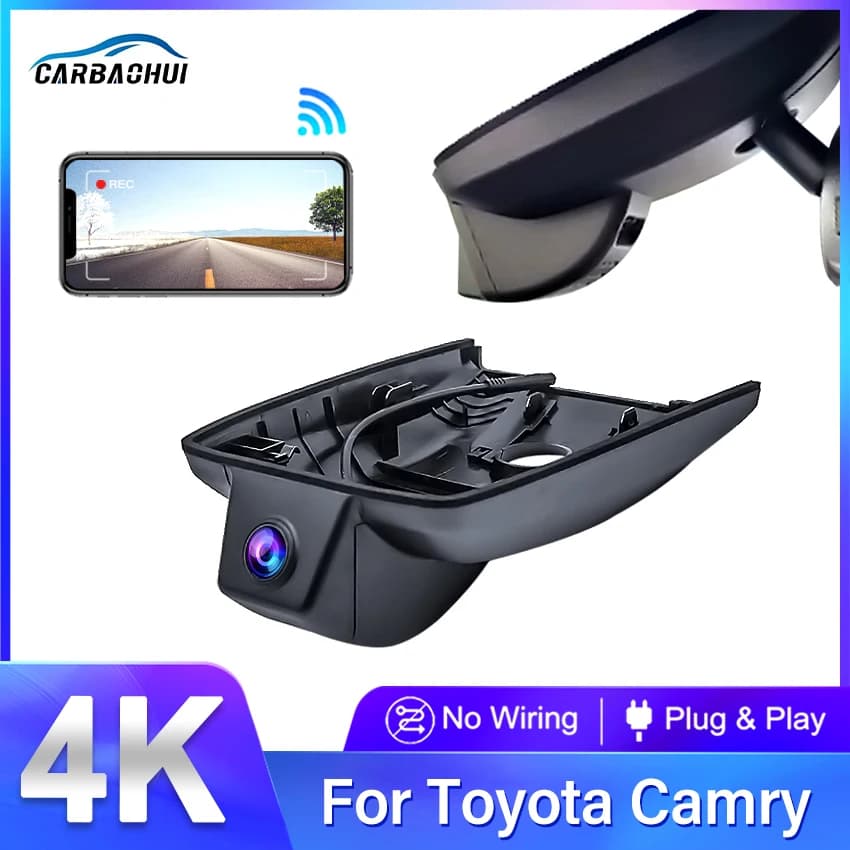 Plug and play Car DVR Dash Cam Driving Recorder 4K UHD 2160P Editing Accessories Parts for Toyota Camry 8th Gen 2021- 2023