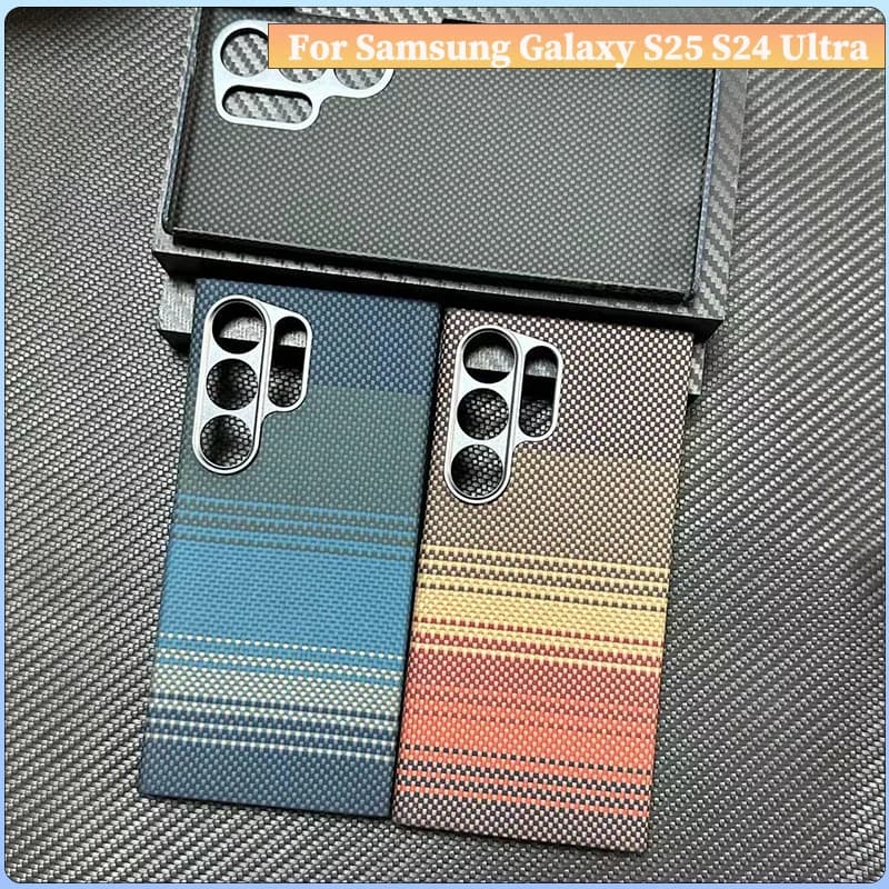 Custodia in vera fibra di carbonio pura per Samsung Galaxy S25 + S24 S25Ultra Custodia ultra sottile in fibra aramidica con magnetico per Magsafe