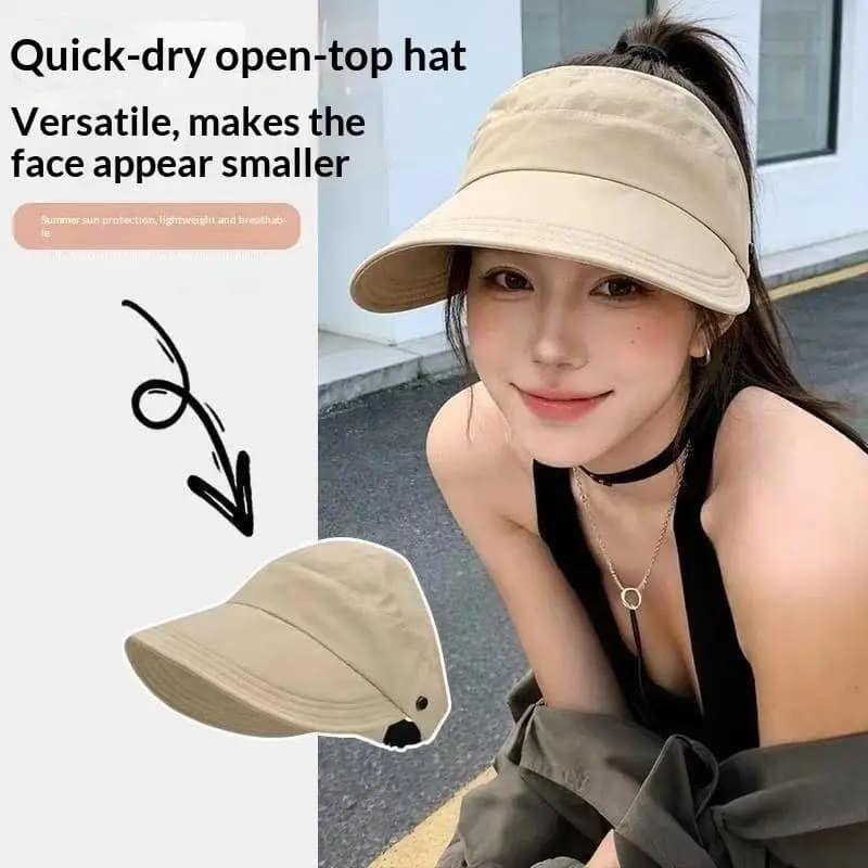 1Pcs Sunsreen Adjustable Quick Dry Baseball Cap Foldable Wide Brim Sun Hat Summer Sun Visor Fisherman Cap For Women Beach Hat