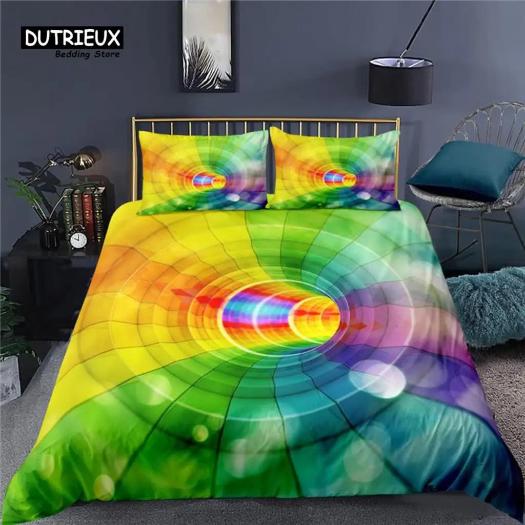 Lusso 3D Arte astratta Stampa reticolare Home Living Comodo set copripiumino Set biancheria da letto per bambini Queen e King EU/US/AU/UK Size