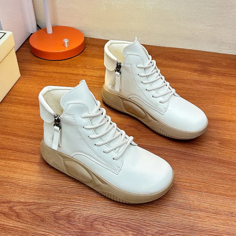 Nuovi stivaletti alla moda da donna scarpe impermeabili autunnali donna stivaletti corti con suola spessa stivaletti stringati con plateau firmati da donna
