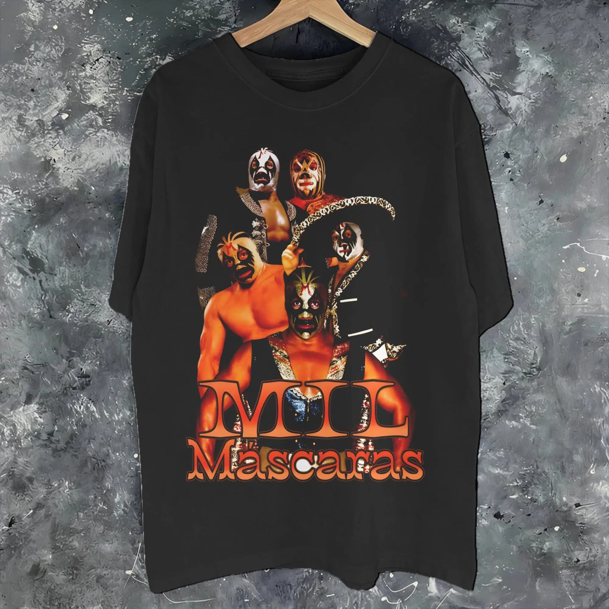 Magliette unisex con stampa di maschere di lottatori messicani Mil Mascaras, 100% cotone, abbigliamento.